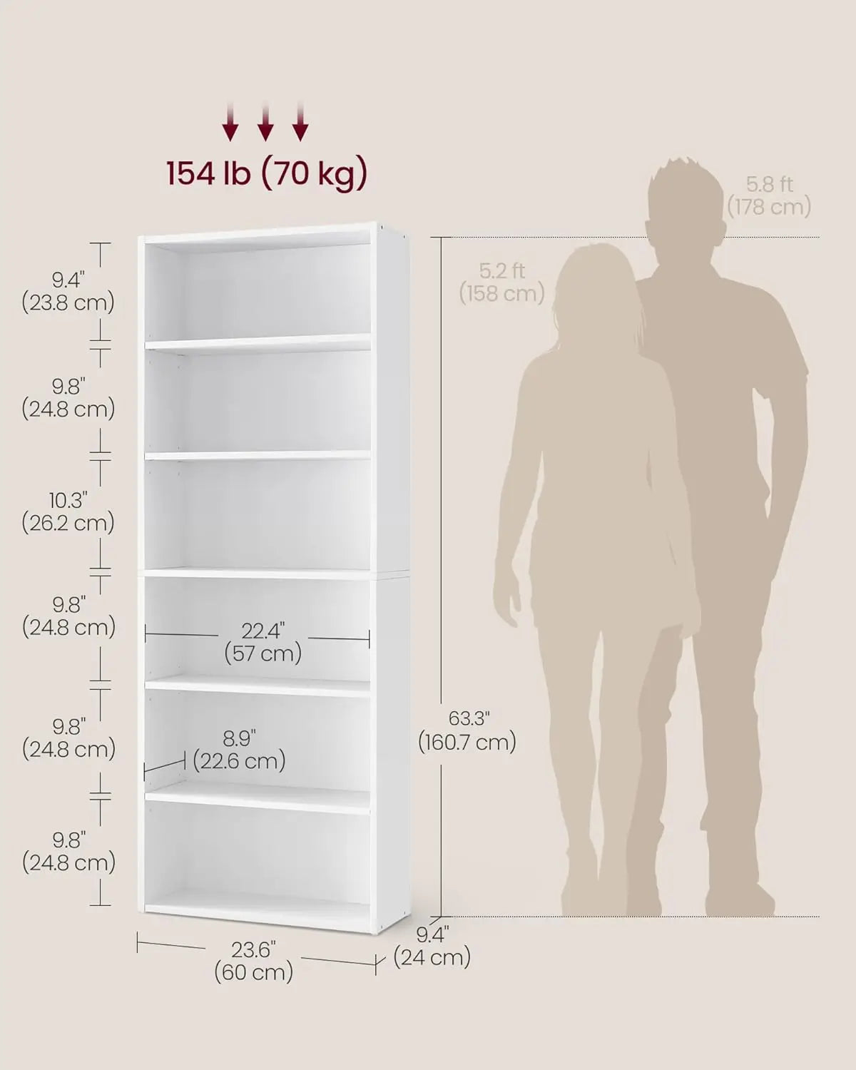 6-Tier Open Storage Bookcase