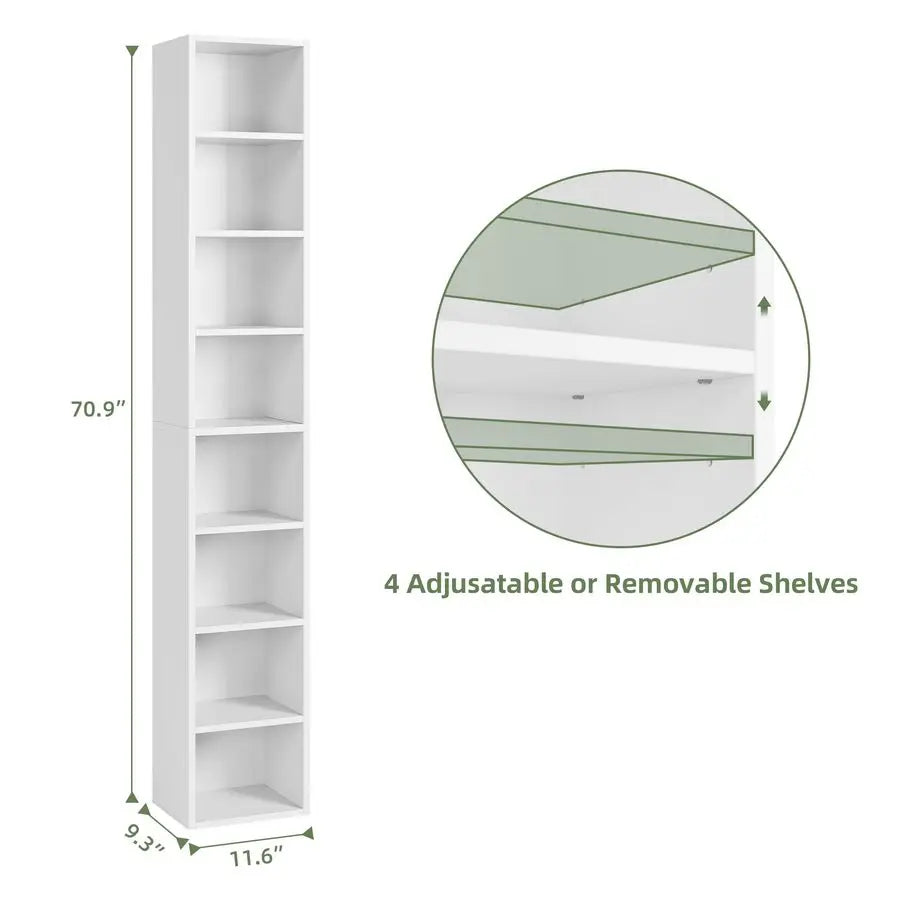 71" Slim Corner Media Tower